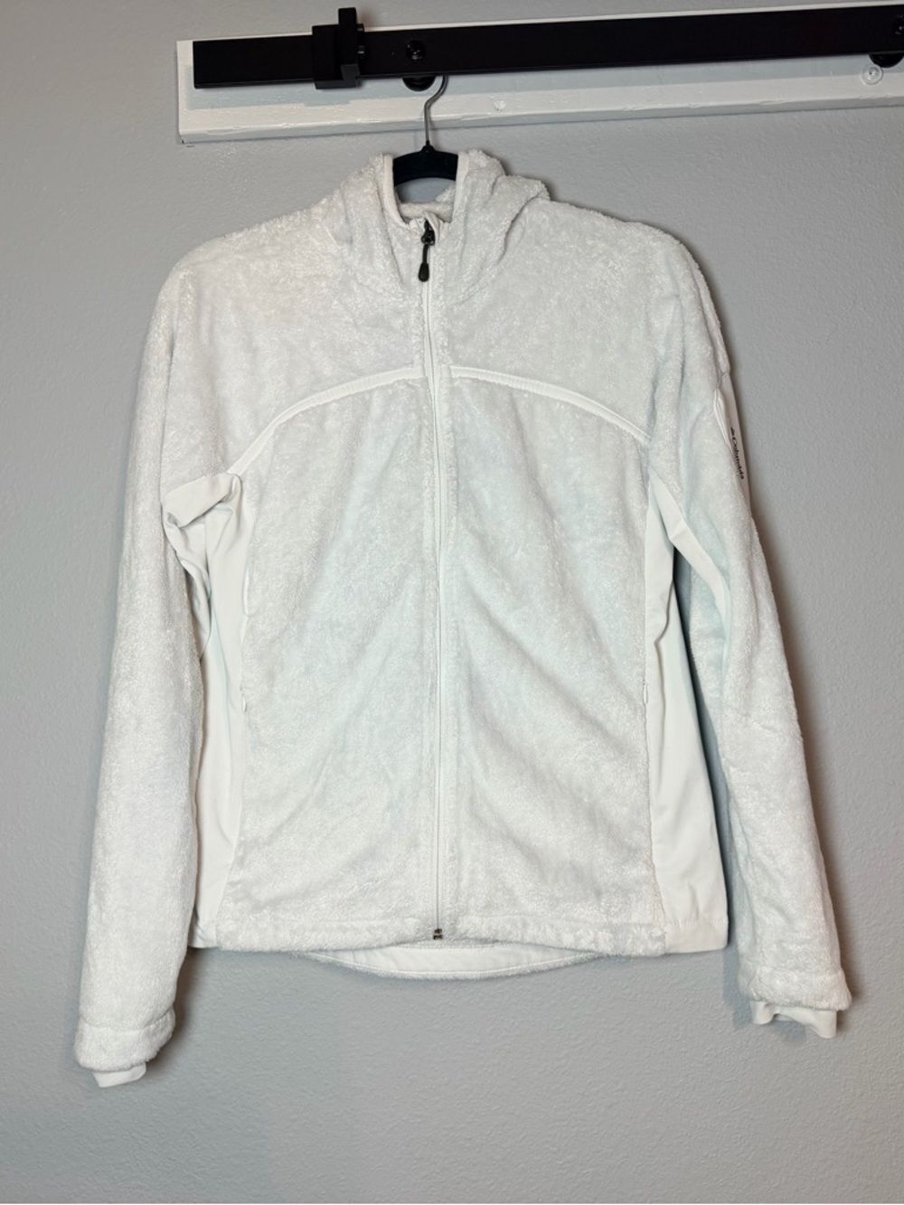 Columbia Titanium Women's Full Zip Sherpa Jacket Large White Soft Cozy Hooded
